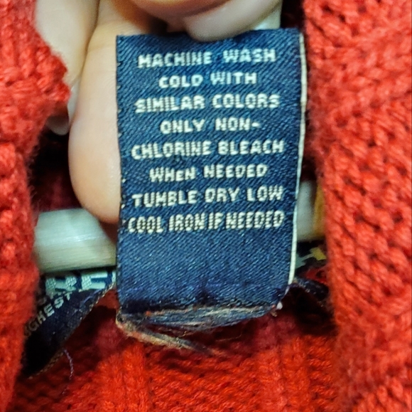 Abercrombie & Fitch RED Heavy Ribbed Knit Turtle Neck Sweater XL - Picture 10 of 10